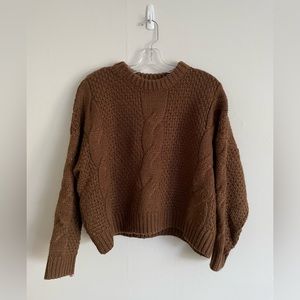 Oak + Fort Knit Semi-Cropped Sweater